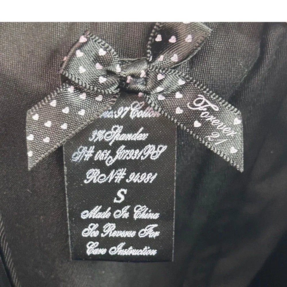 Forever 21 Strapless Cocktail Dress Satin Bow Black S Y2K 2000s Deadstock LBD